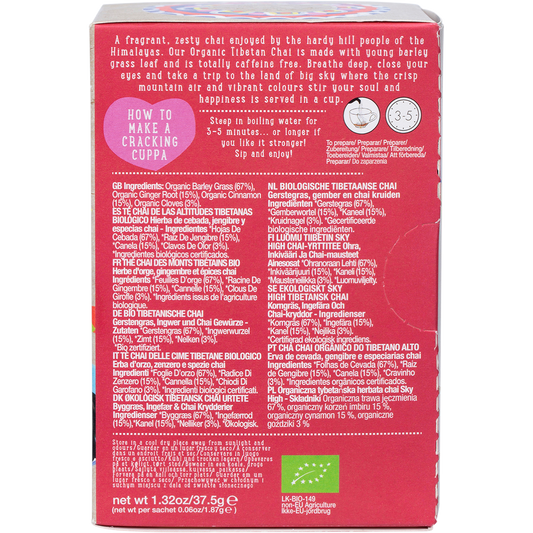 Ministry of Tea Organic Sky High Tibetan Chai Tea Bags