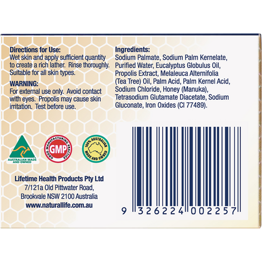 Natural Life Propolis Soap with Tea Tree, Eucalyptus & Manuka Honey