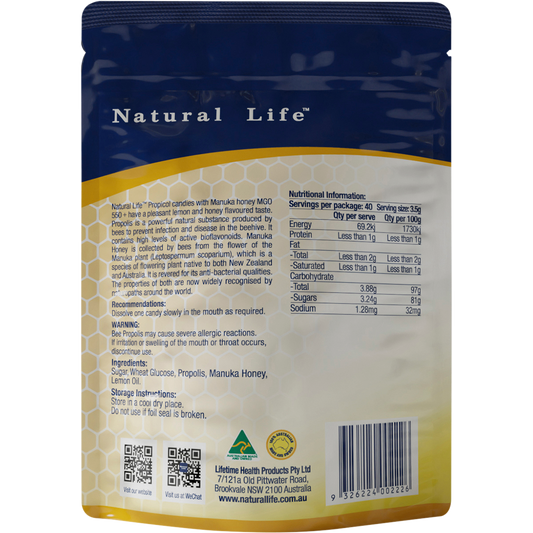 Natural Life Propicol Propolis & Manuka Honey Candies