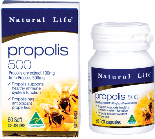 Natural Life Propolis 500mg Capsules