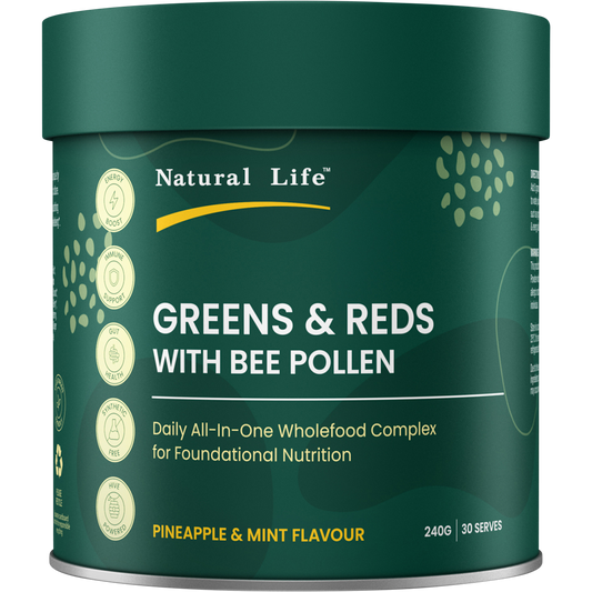 Natural Life Greens & Reds with Bee Pollen Pineapple & Mint
