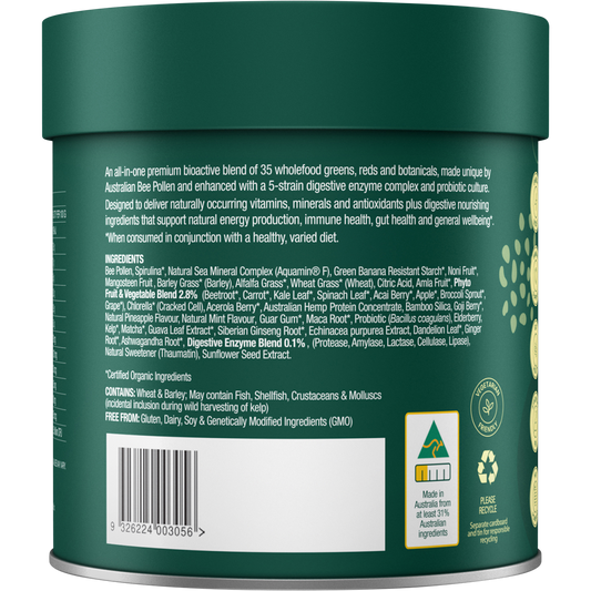 Natural Life Greens & Reds with Bee Pollen Pineapple & Mint