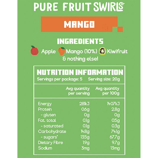 Nibblish Pure Fruit Swirls Mango
