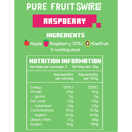 Nibblish Pure Fruit Swirls Raspberry
