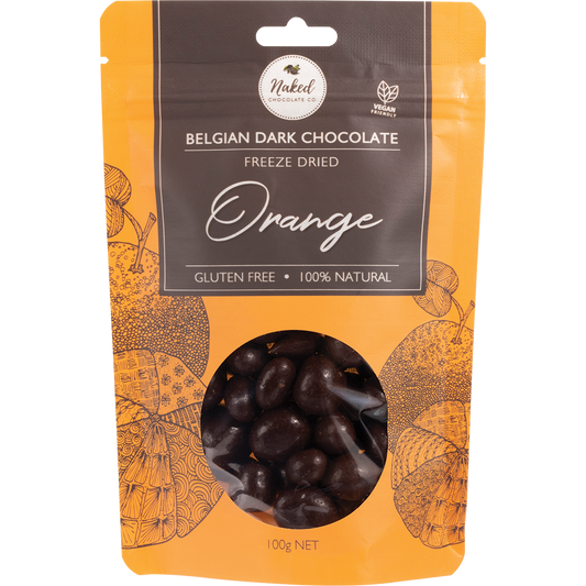 Naked Chocolate Co Freeze Dried Orange Dark Chocolate