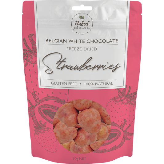 Naked Chocolate Co Freeze Dried Strawberries White Chocolate