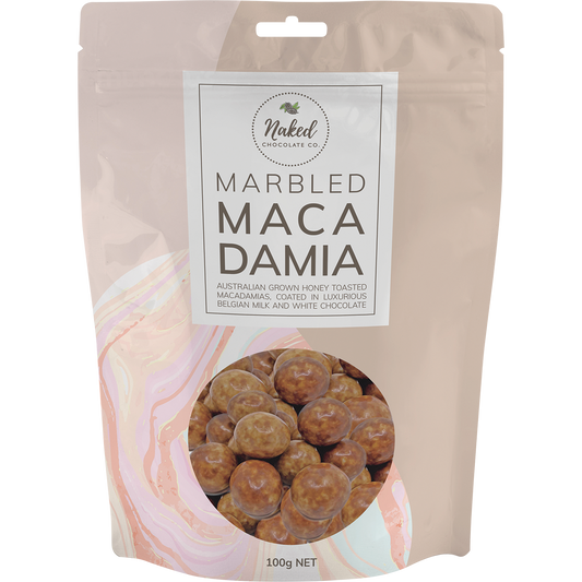 Naked Chocolate Co Marbled Macadamia Milk and White Chocolate