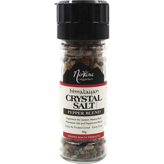 Nirvana Organics Himalayan Salt Pepper Glass Grinder
