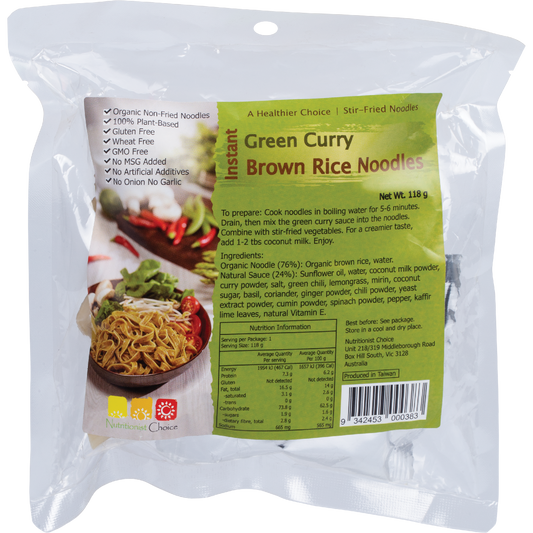Nutritionist Choice Instant Green Curry Brown Rice Noodle Kit