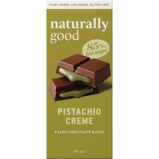 Naturally Good Filled Chocolate Block Pistachio Creme - Box of 15