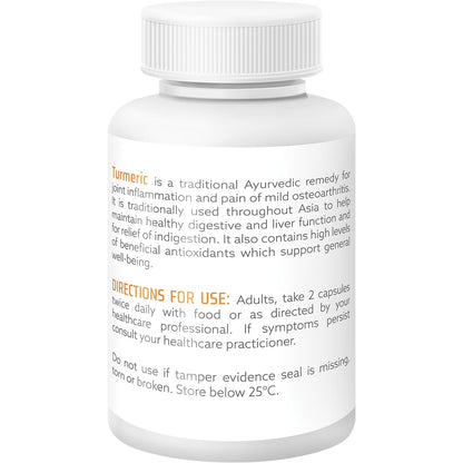 NATURE'S HELP Organic Turmeric Capsules with Black Pepper Ginger 1 x 120 Caps