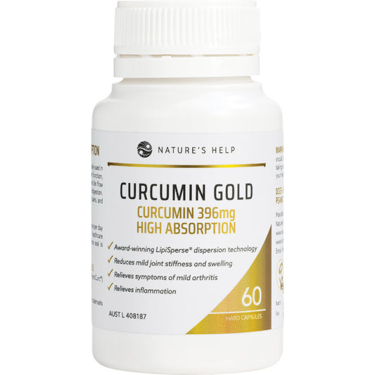 NATURE'S HELP Curcumin Gold 396mg High Absorption Capsules 1 x 60 Caps