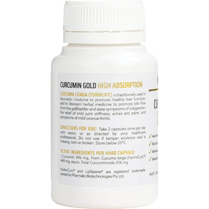 NATURE'S HELP Curcumin Gold 396mg High Absorption Capsules 1 x 60 Caps
