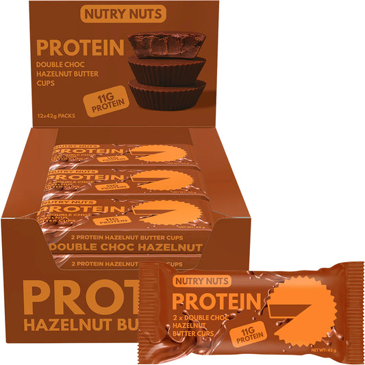 NUTRY NUTS Protein Hazelnut Butter Cups Double Choc x 12