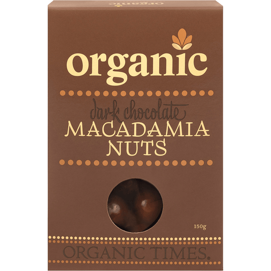 Organic Times Dark Chocolate Macadamia Nuts