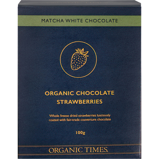 Organic Times Matcha White Chocolate Strawberries