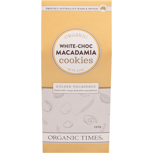 Organic Times Cookies White Choc Macadamia