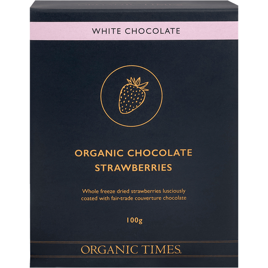 Organic Times White Chocolate Strawberries