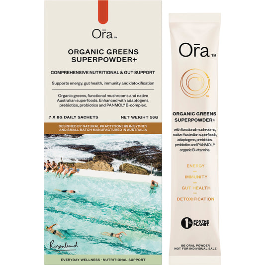 ORA HEALTH Organic Greens Superpowder+ Daily Sachets 7 x 8g