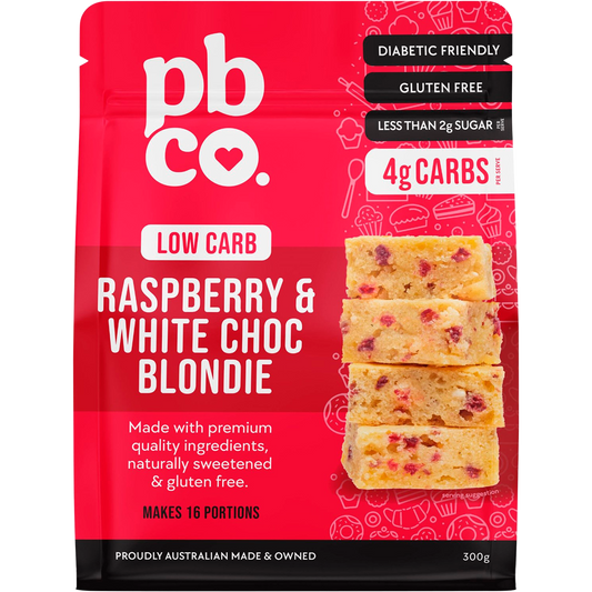PBco Raspberry & White Choc Blondie Low Carb