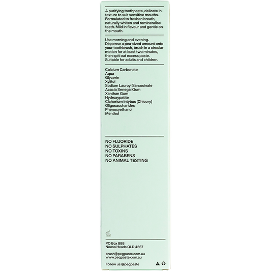 Peg Paste Natural Toothpaste with Hydroxyapatite Natural Mint