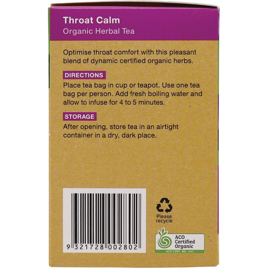 Planet Organic Throat Calm Herbal Tea Bags