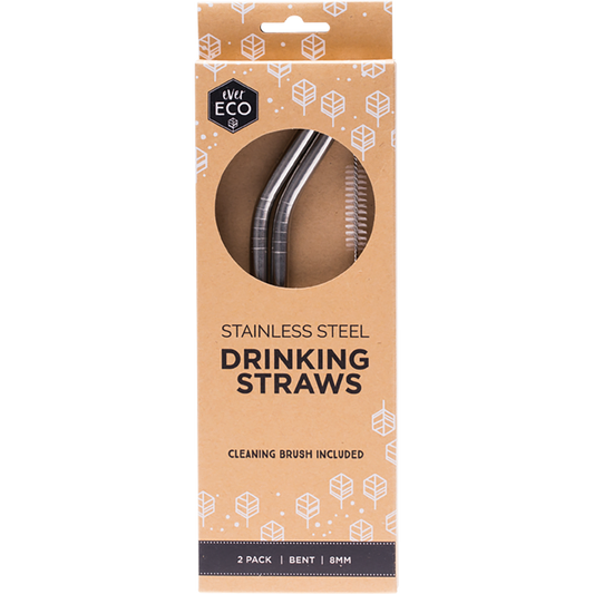 Ever Eco Stainless Steel Straws Bent 12 x 2pk