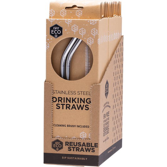 Ever Eco Stainless Steel Straws Bent 12 x 2pk