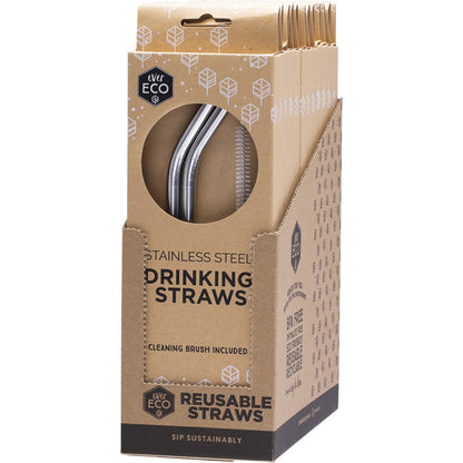 EVER ECO Stainless Steel Straws Bent 1 x 2pk