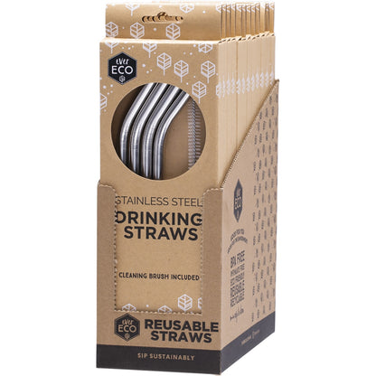 EVER ECO Stainless Steel Straws Bent 1 x 4pk