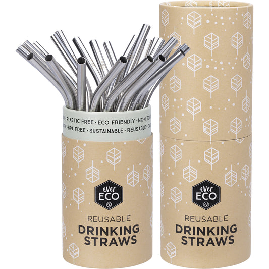 EVER ECO Stainless Steel Straws Bent 1 x 25pk