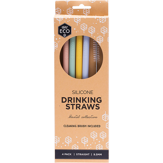 Ever Eco Silicone Straws Straight Pastel Collection