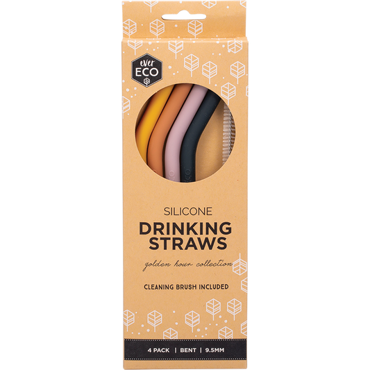 Ever Eco Silicone Straws Bent Golden Hour Collection