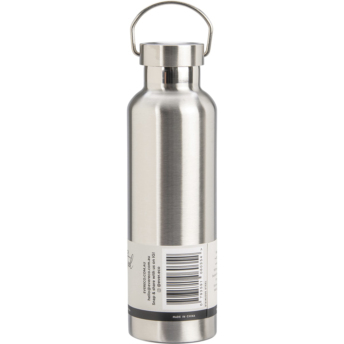 EVER ECO Insulated Stainless Steel Bottle Brushed Stainless 1 x 750ml