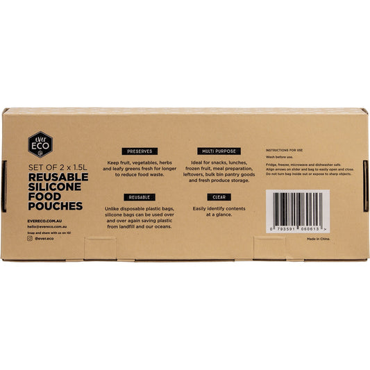 EVER ECO Reusable Silicone Food Pouches 2 x 1.5L