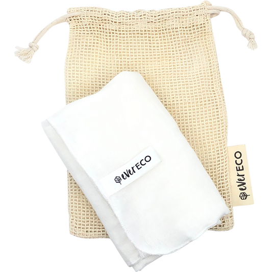 Ever Eco Muslin Facial Cloths with Cotton Wash Bag