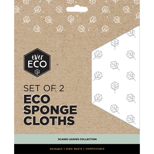 Ever Eco Eco Sponge Cloths Scandi Leaves Collection