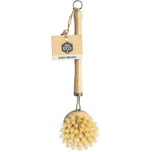 EVER ECO Dish Brush Bamboo Handle, Sisal Bristles x 1