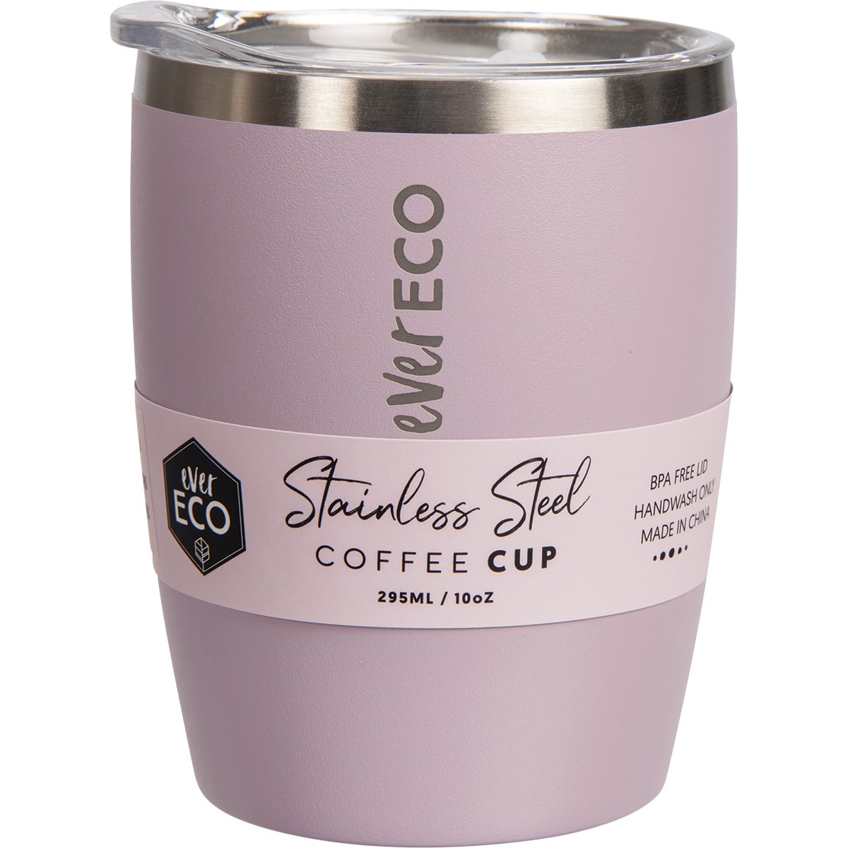 EVER ECO Insulated Coffee Cup Byron Bay Lilac 1 x 295ml