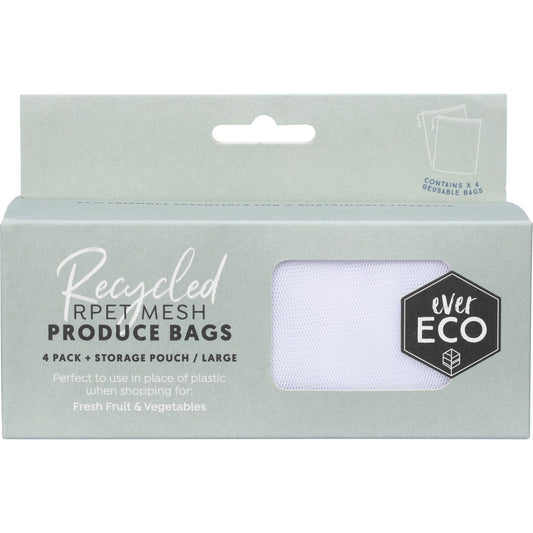 EVER ECO Reusable Produce Bags Recycled Polyester Mesh 1 x 4pk