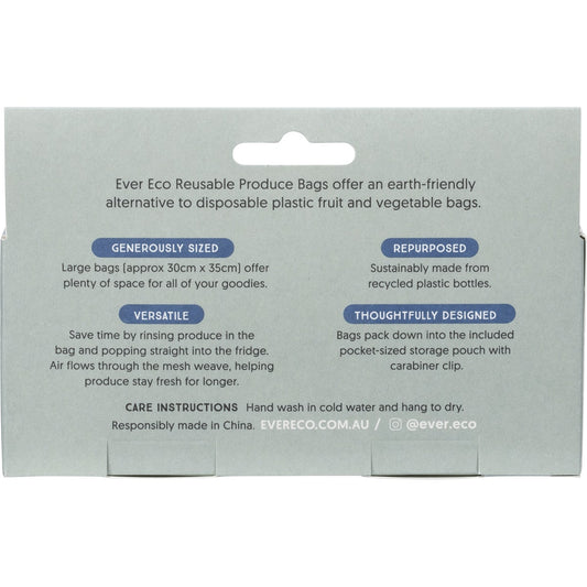 EVER ECO Reusable Produce Bags Recycled Polyester Mesh 1 x 4pk