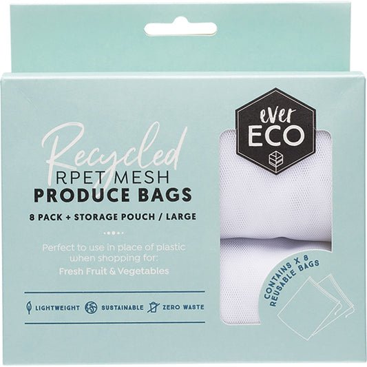 EVER ECO Reusable Produce Bags Recycled Polyester Mesh 1 x 8pk