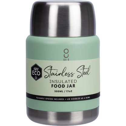 EVER ECO Insulated Stainless Steel Food Jar Sage 1 x 500ml