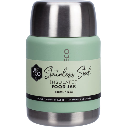 EVER ECO Insulated Stainless Steel Food Jar Sage 1 x 500ml