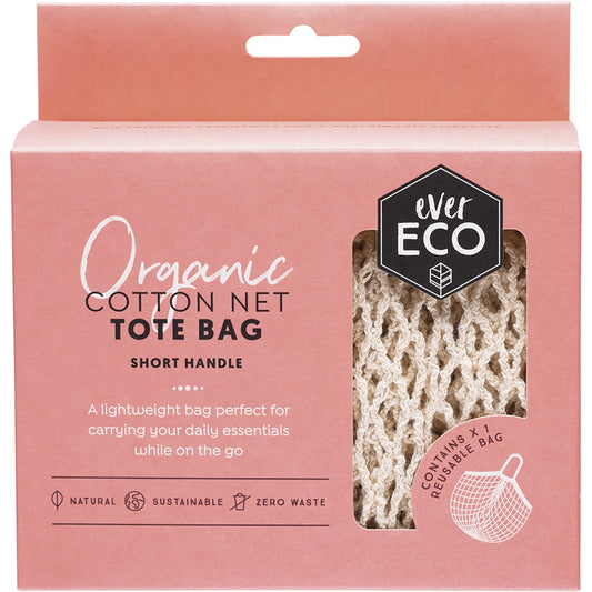 EVER ECO Tote Bag Short Handle Organic Cotton Net x 1