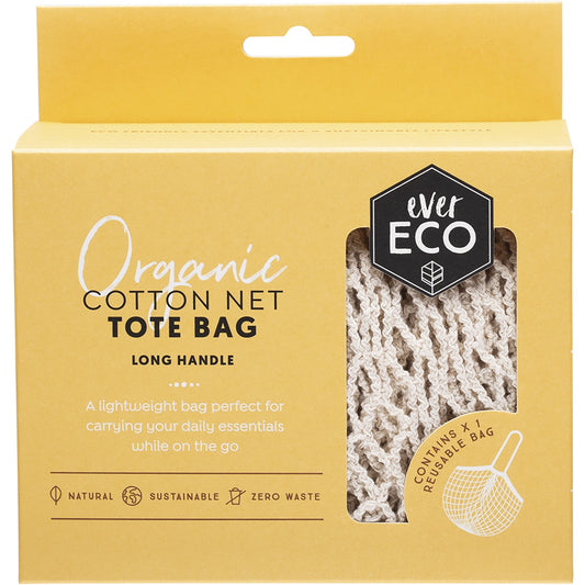 EVER ECO Tote Bag Long Handle Organic Cotton Net x 1