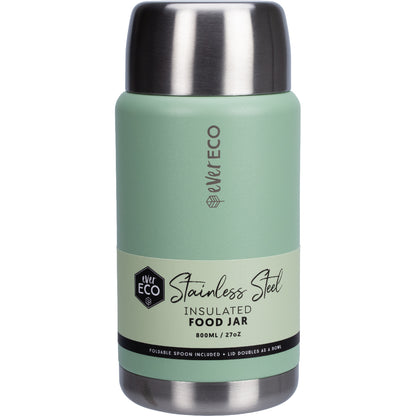 EVER ECO Insulated Stainless Steel Food Jar Sage 1 x 800ml