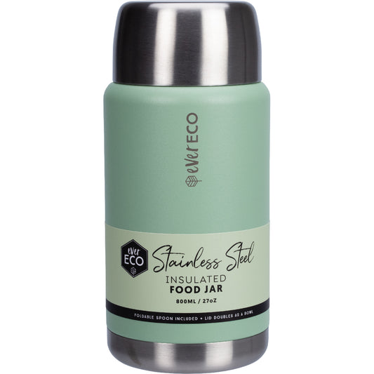 EVER ECO Insulated Stainless Steel Food Jar Sage 1 x 800ml