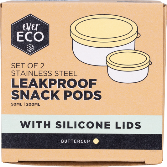 Ever Eco Stainless Steel Leakproof Snack Pods Buttercup