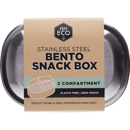 EVER ECO Stainless Steel Bento Snack Box 3 Compartment 1 x 580ml